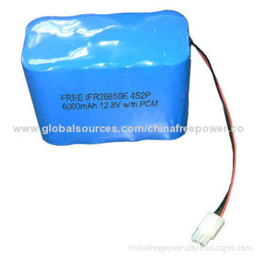 6000mAh 4S2P battery pack, Lithium-iron phosphate system, safety and long lifespan
